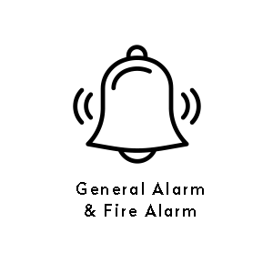 Serial interface to onboard general alarm systems or fire alarm systems